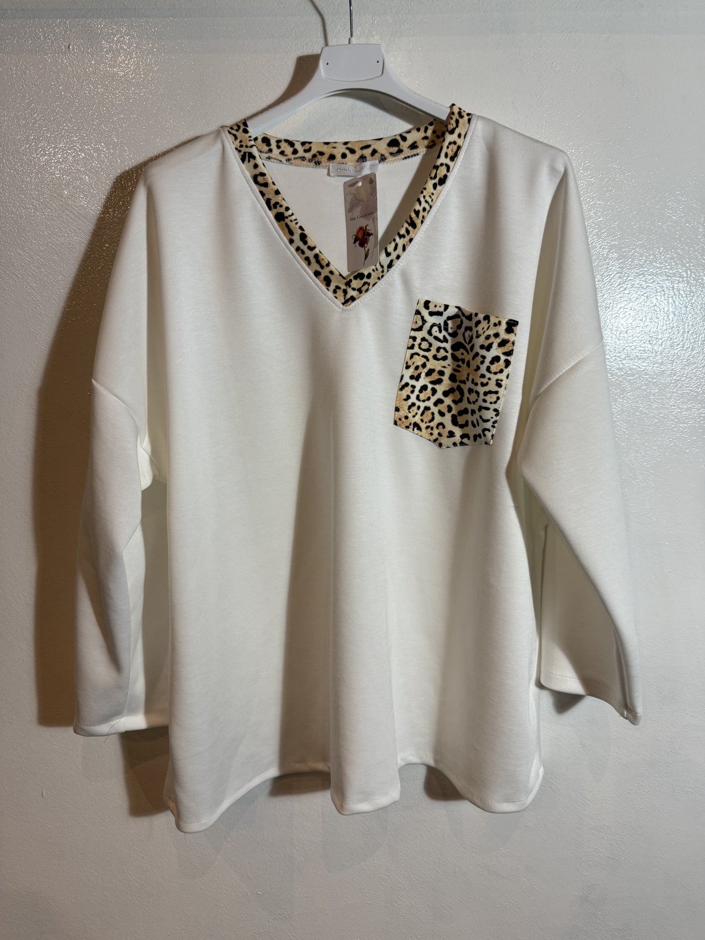 Jersey con ribete animal print Talla 2XL