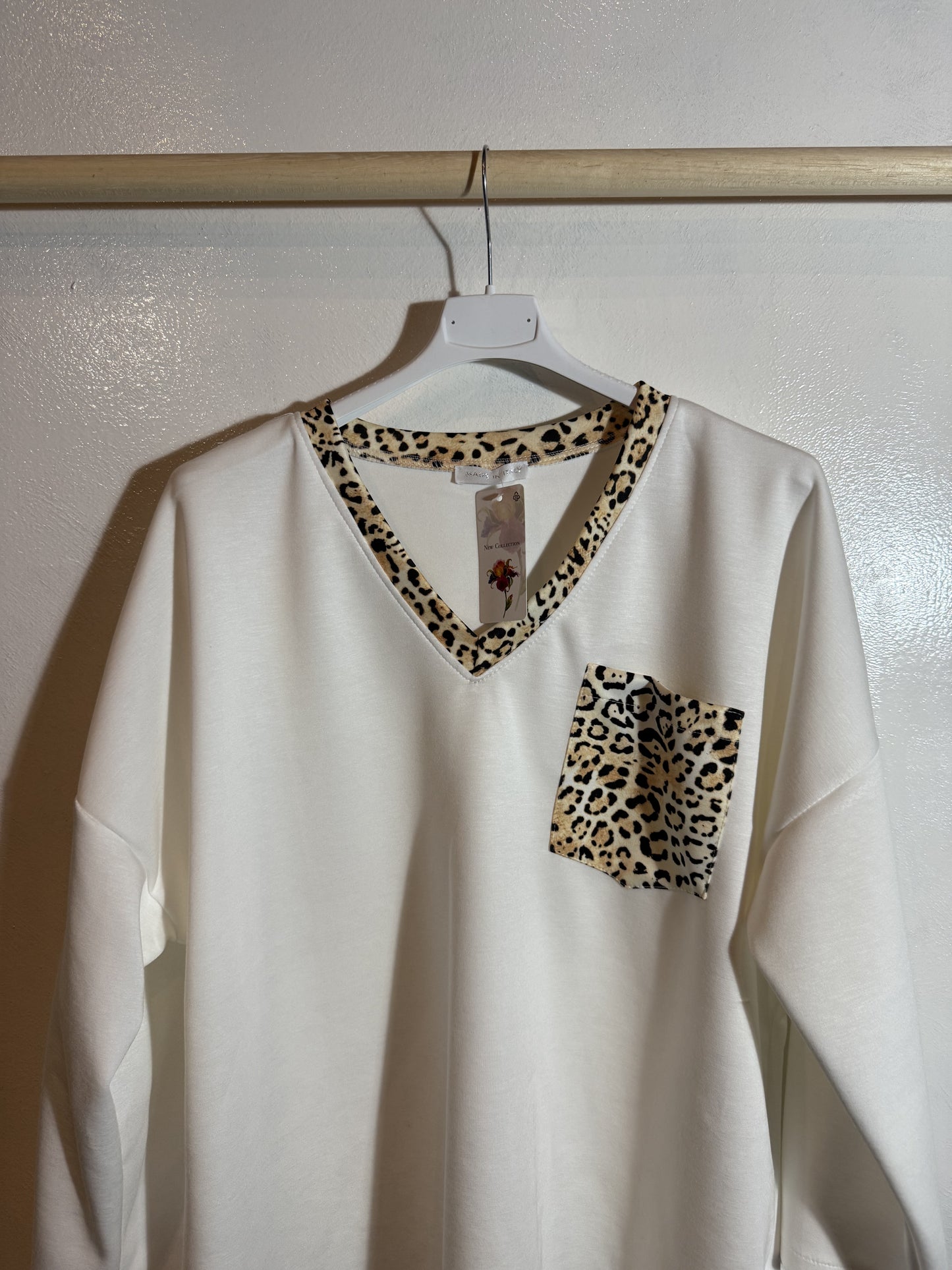 Jersey con ribete animal print Talla 2XL
