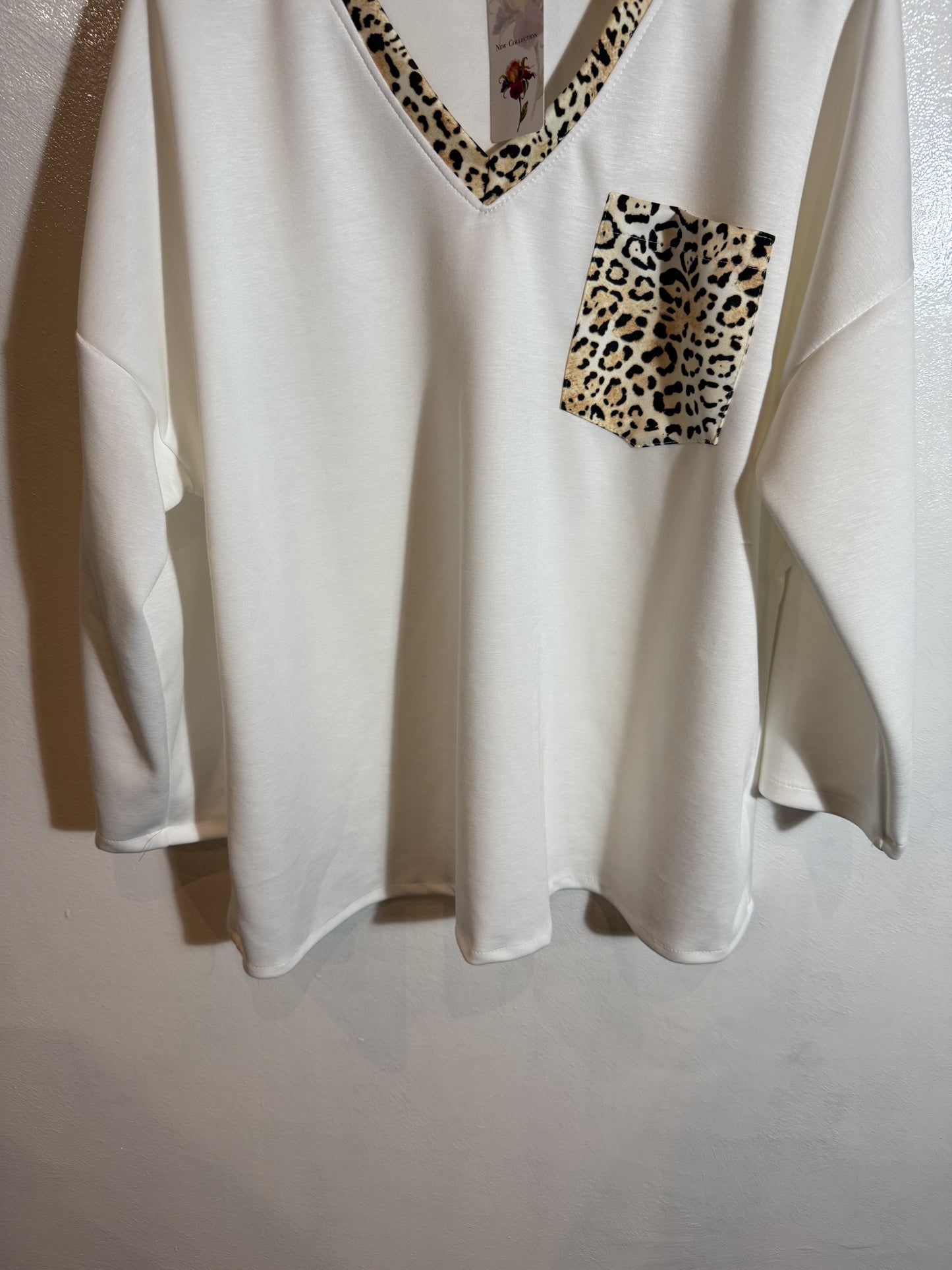 Jersey con ribete animal print Talla 2XL