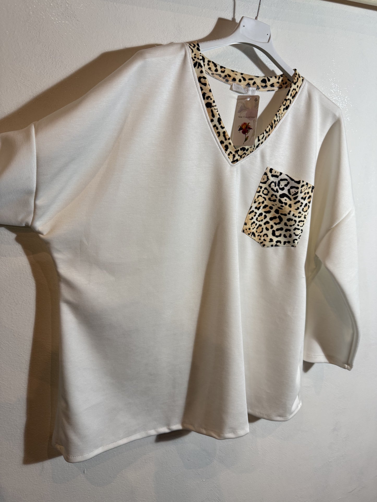 Jersey con ribete animal print Talla 2XL