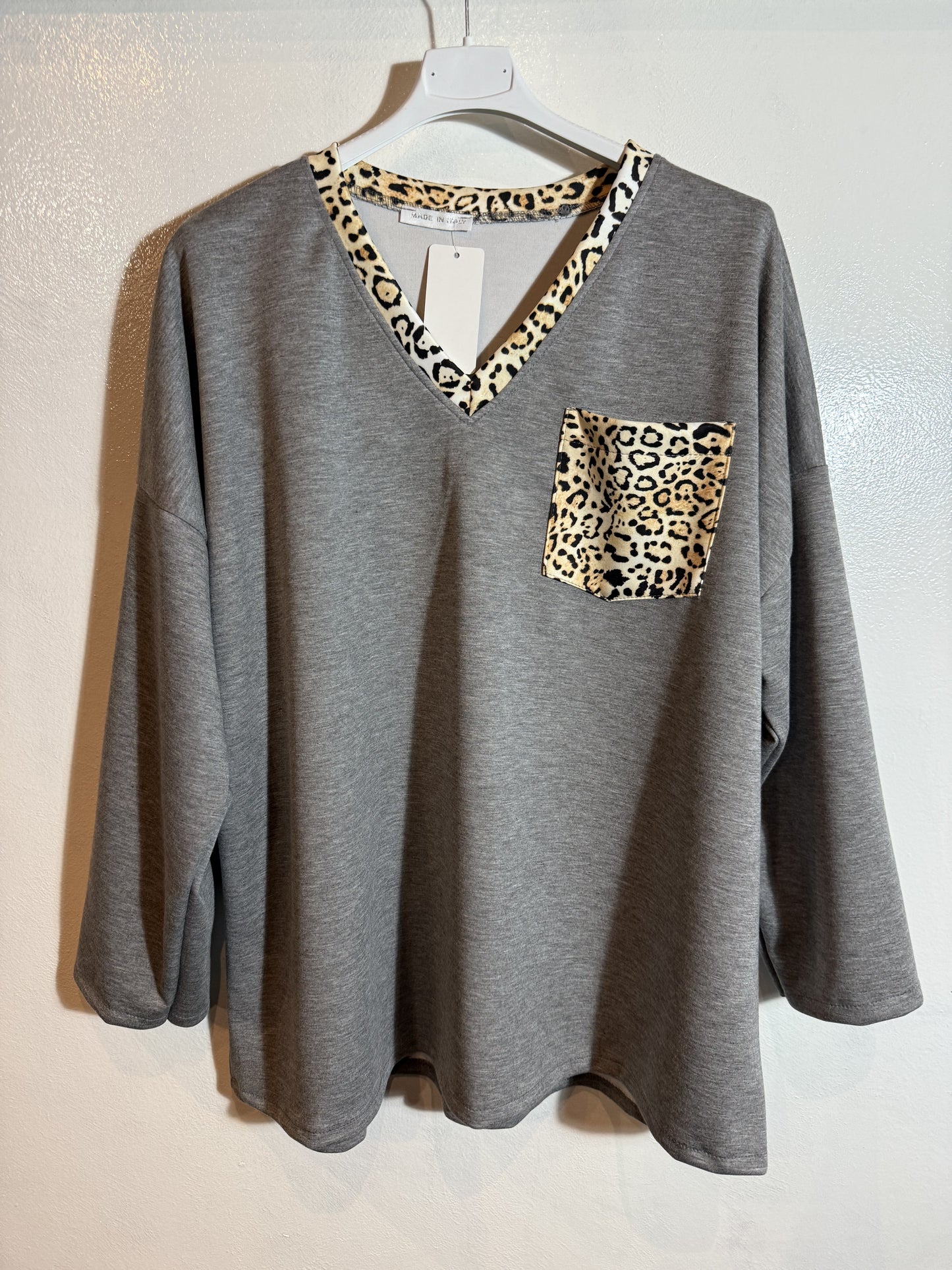 Jersey con ribete animal print Talla 2XL