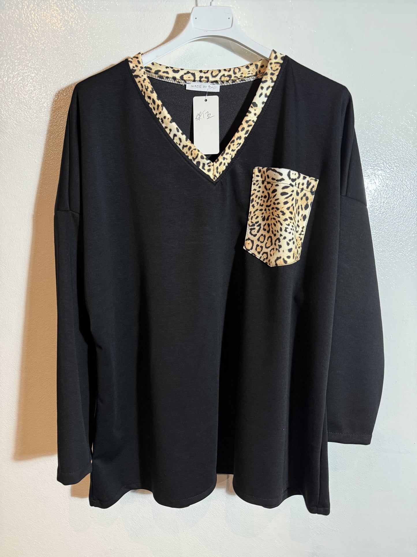 Jersey con ribete animal print Talla 2XL