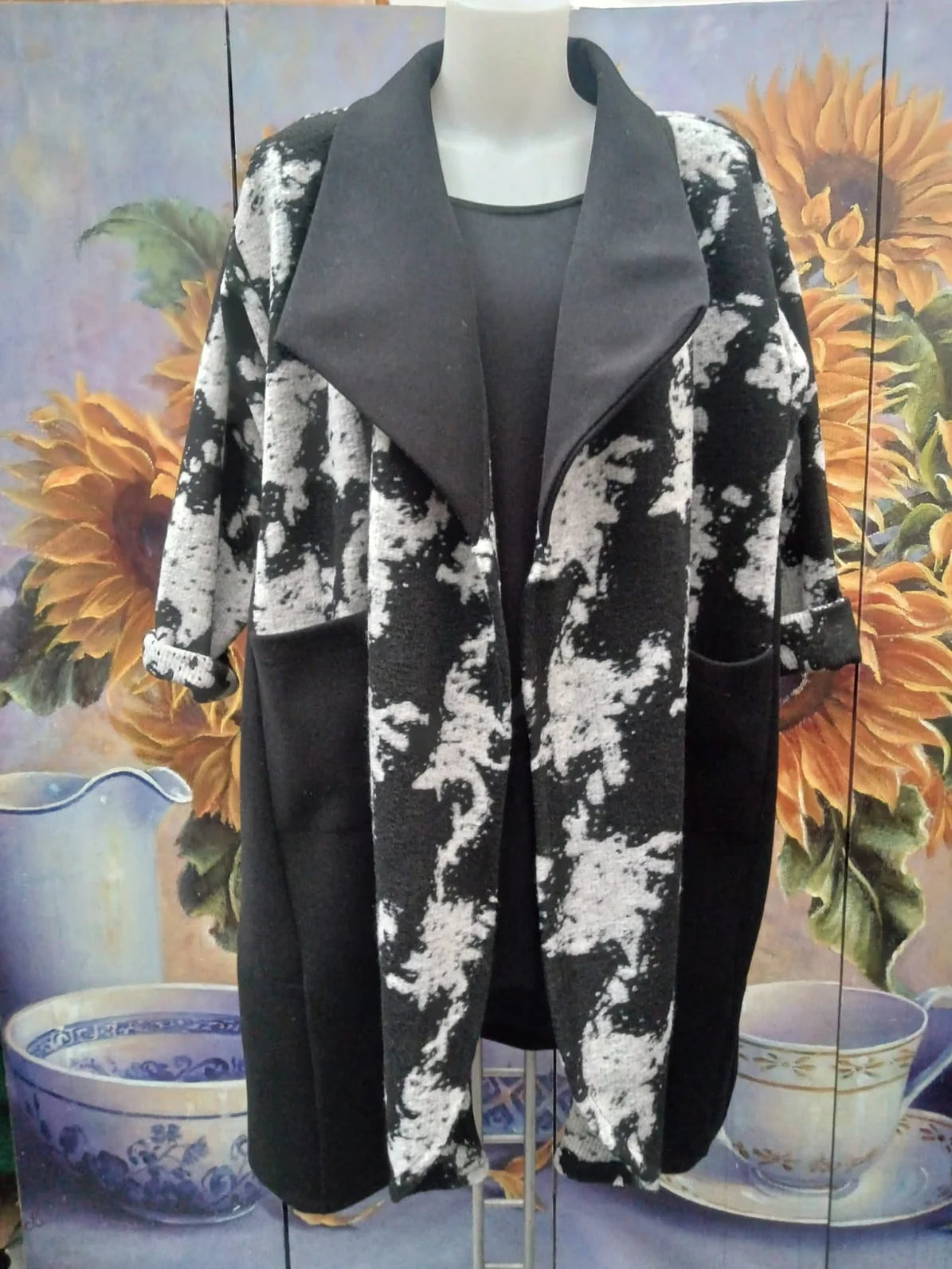 Cardigan lunga con tasche Tg.5XL
