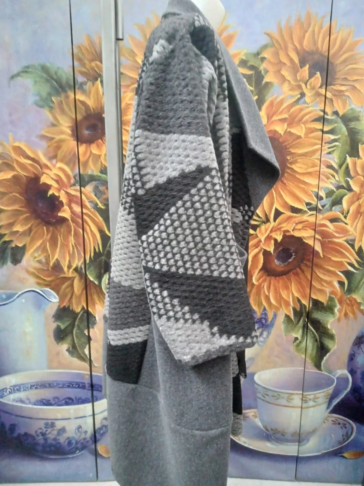 Cardigan lungo con tasche Tg.5XL