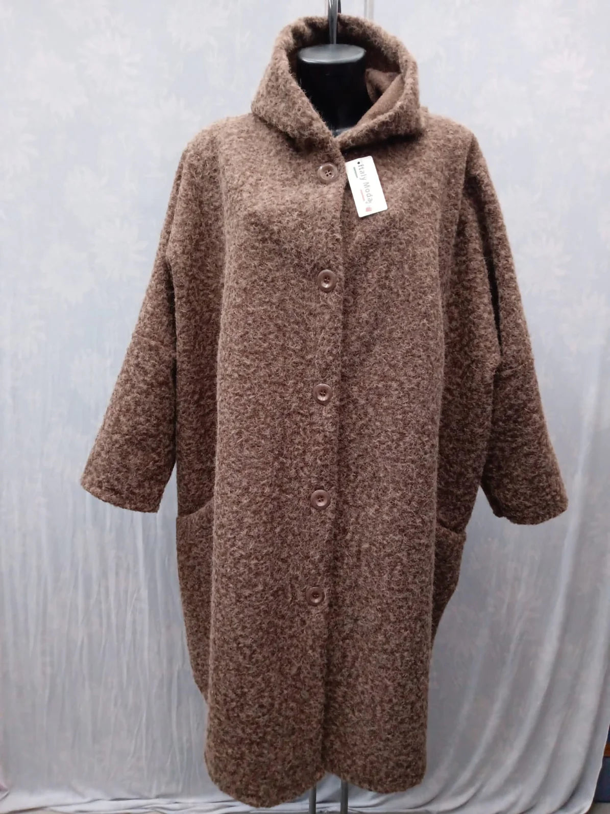 Lange Jacke mit Kapuze und Taschen, Größe 5XL