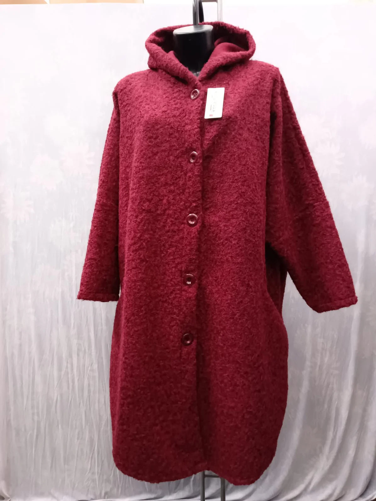 Lange Jacke mit Kapuze und Taschen, Größe 5XL