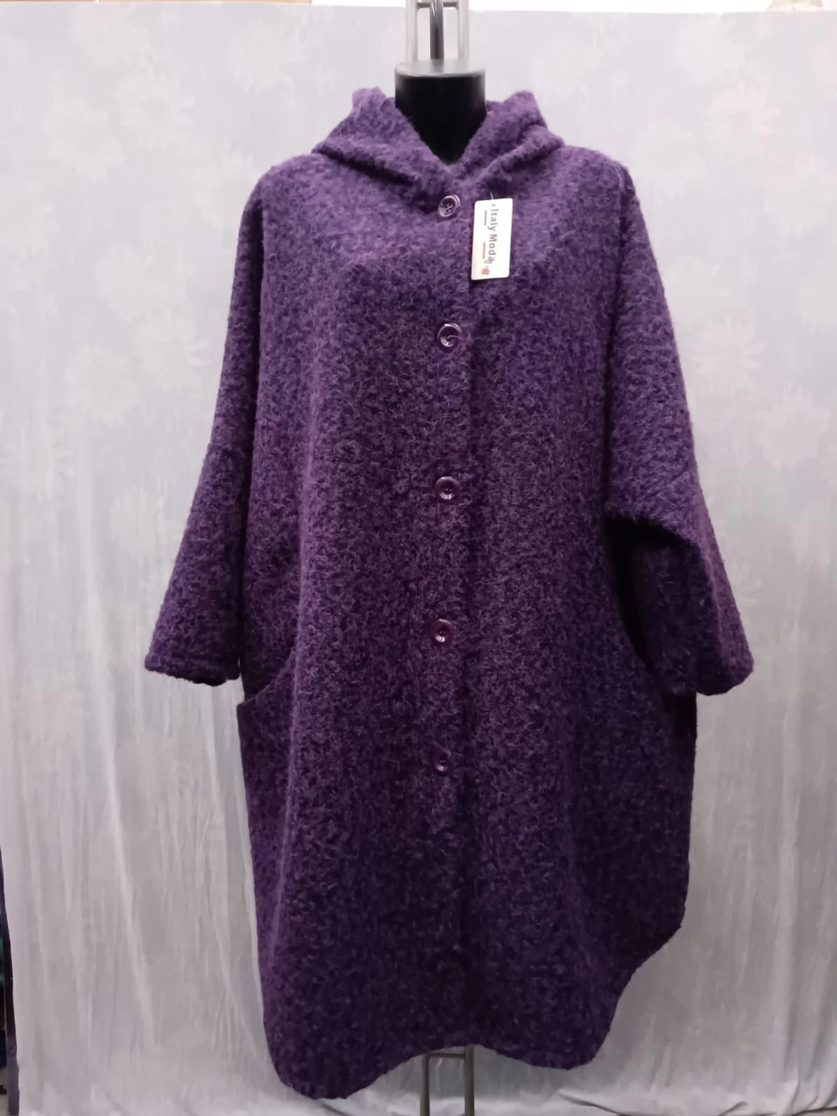 Lange Jacke mit Kapuze und Taschen, Größe 5XL