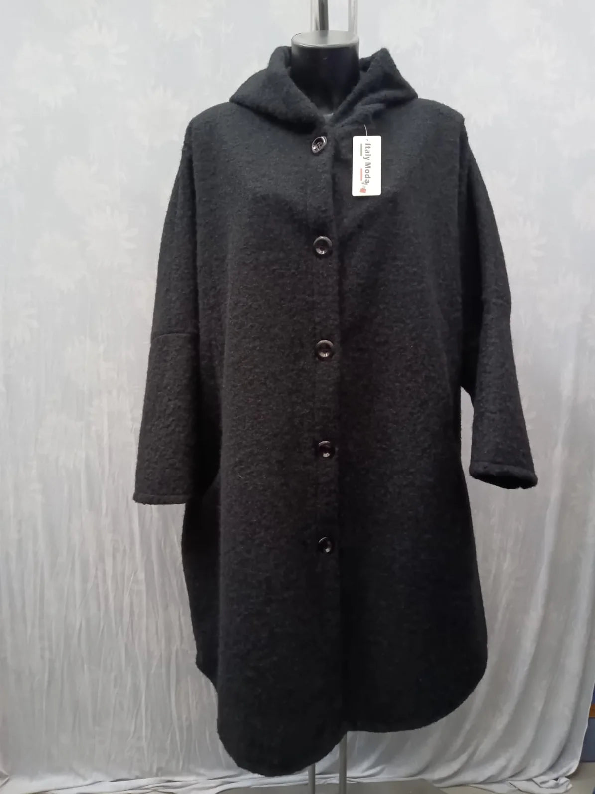 Lange Jacke mit Kapuze und Taschen, Größe 5XL