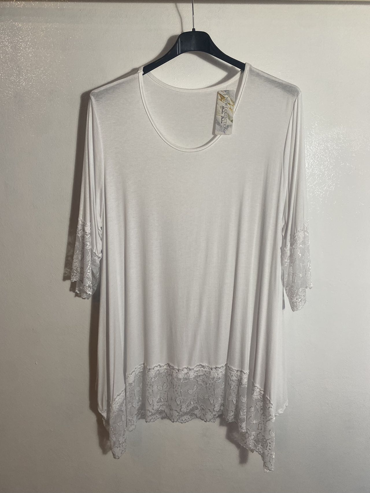 Maglia con rifinizione di pizzo Tg.2/3XL
