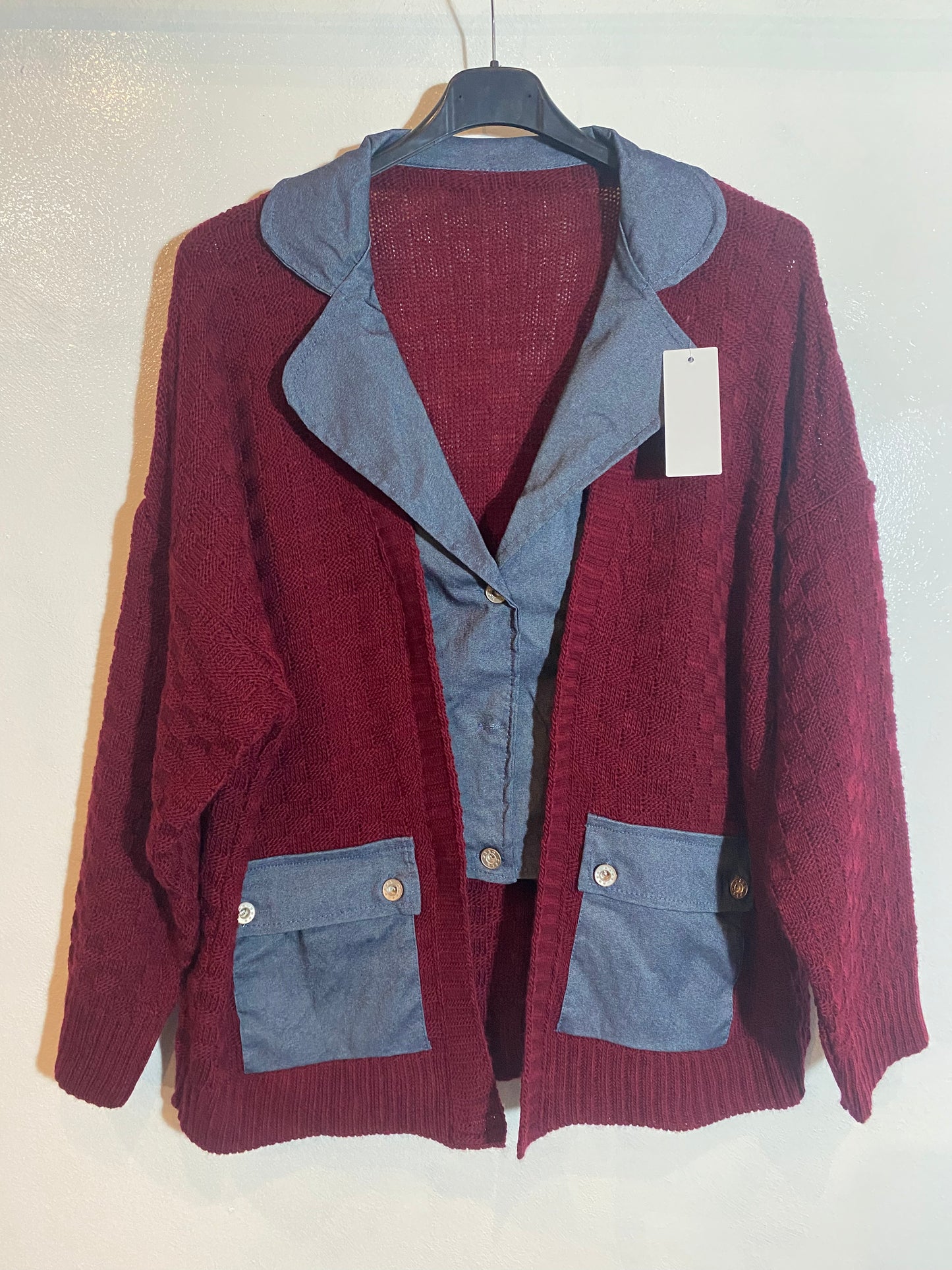 Maglia con il collo alla coreana Tg.2XL