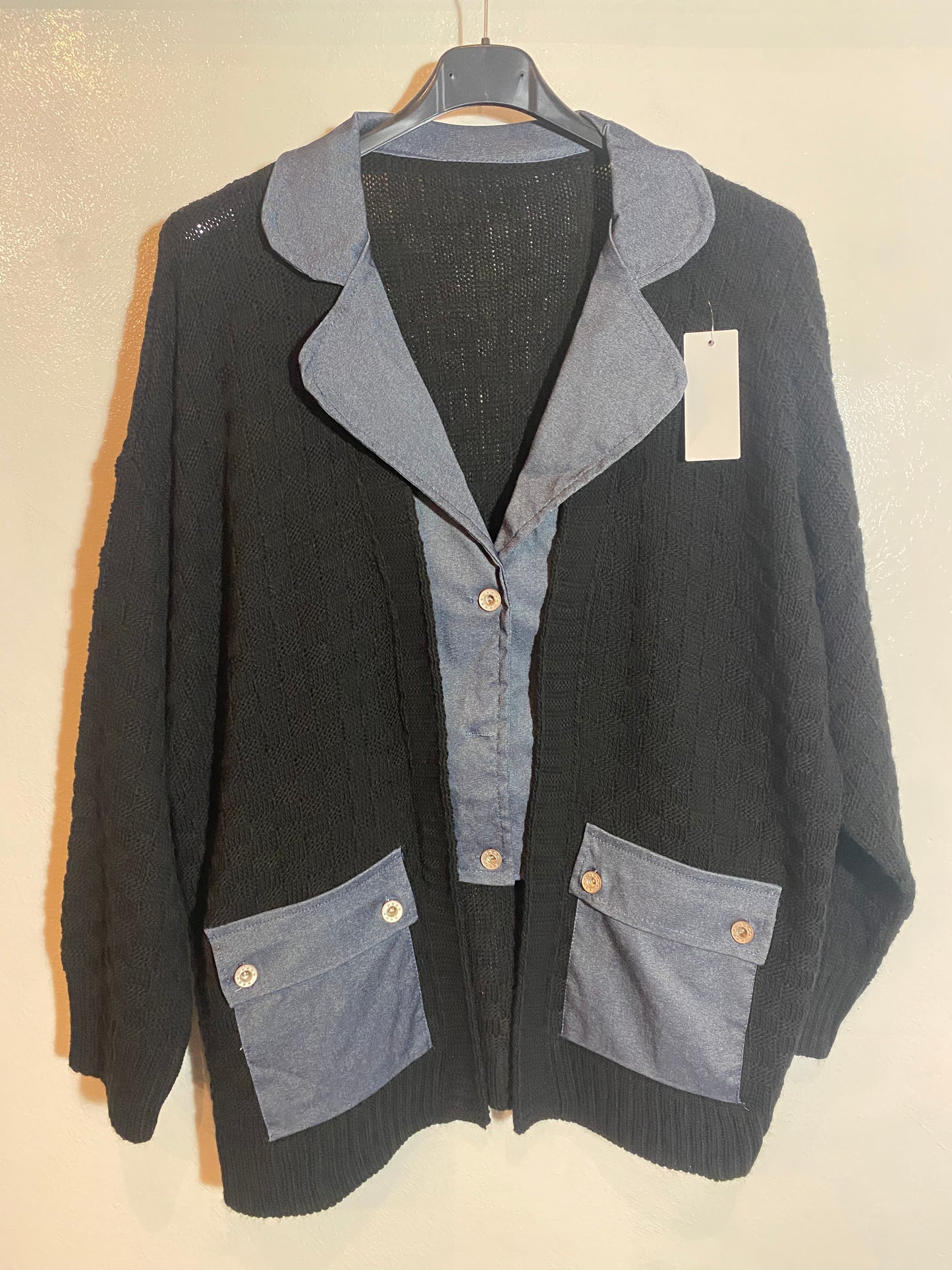 Maglia con il collo alla coreana Tg.2XL