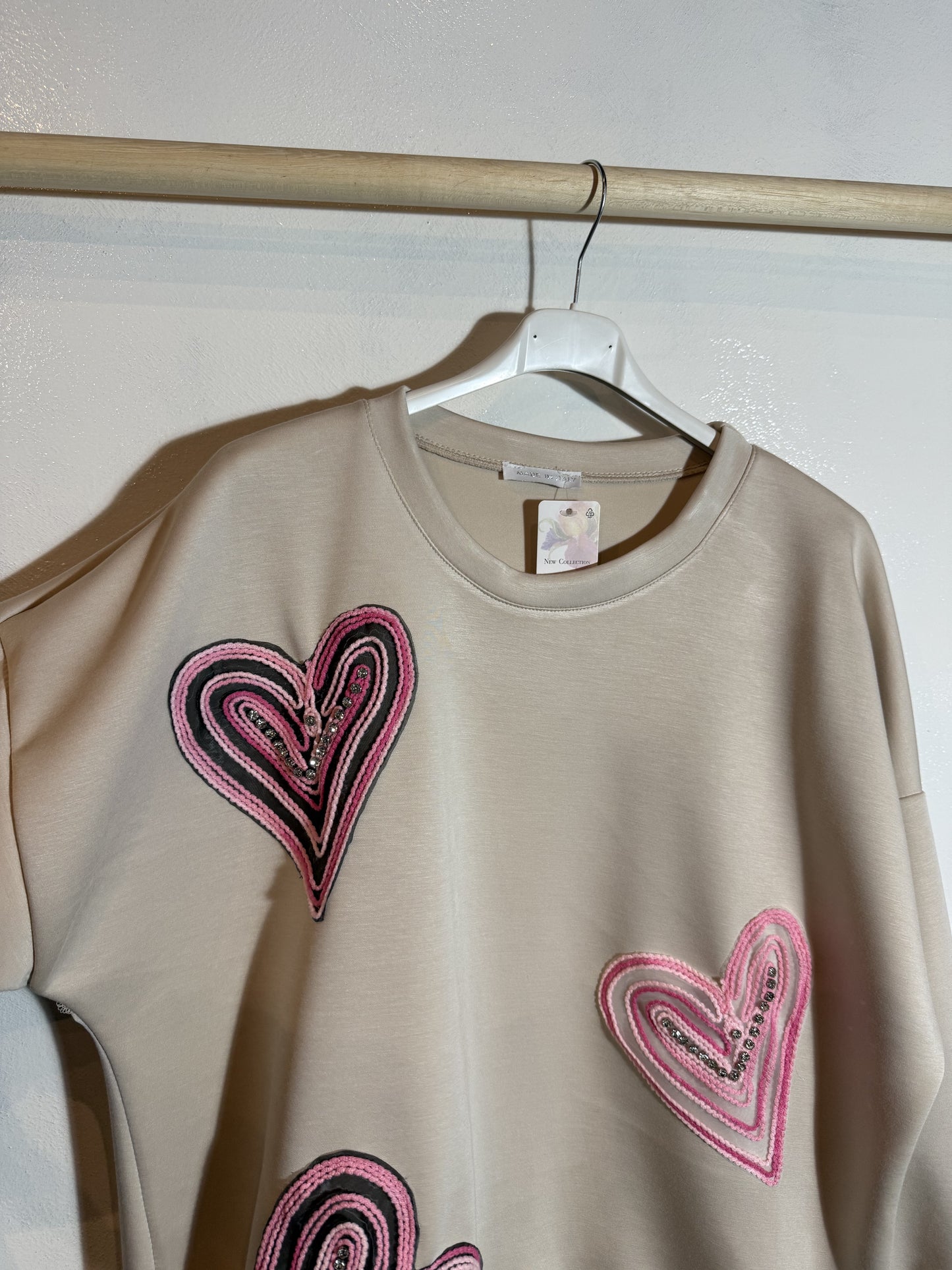 T-Shirt mit Herzen, Größe 2XL