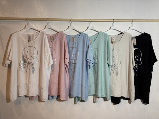 Bedrucktes T-Shirt Größe 2XL