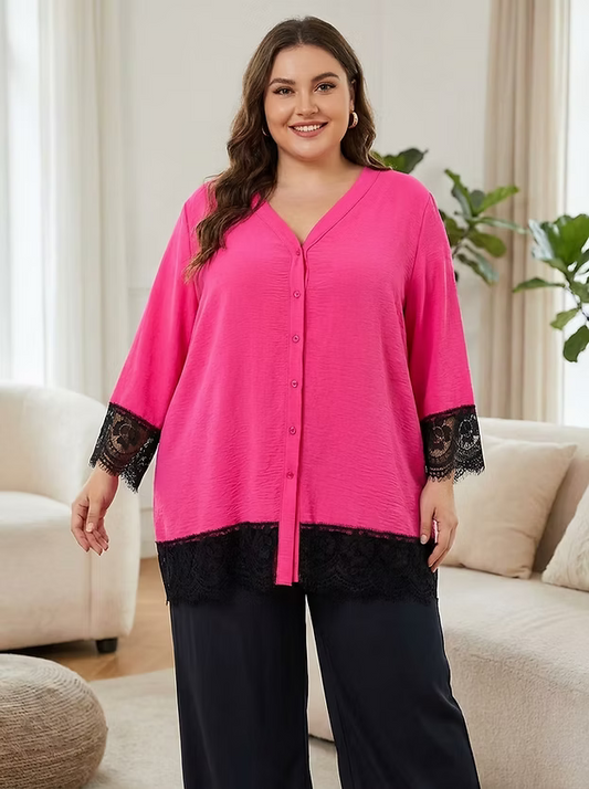 Camicia con pizzo Tg.4XL