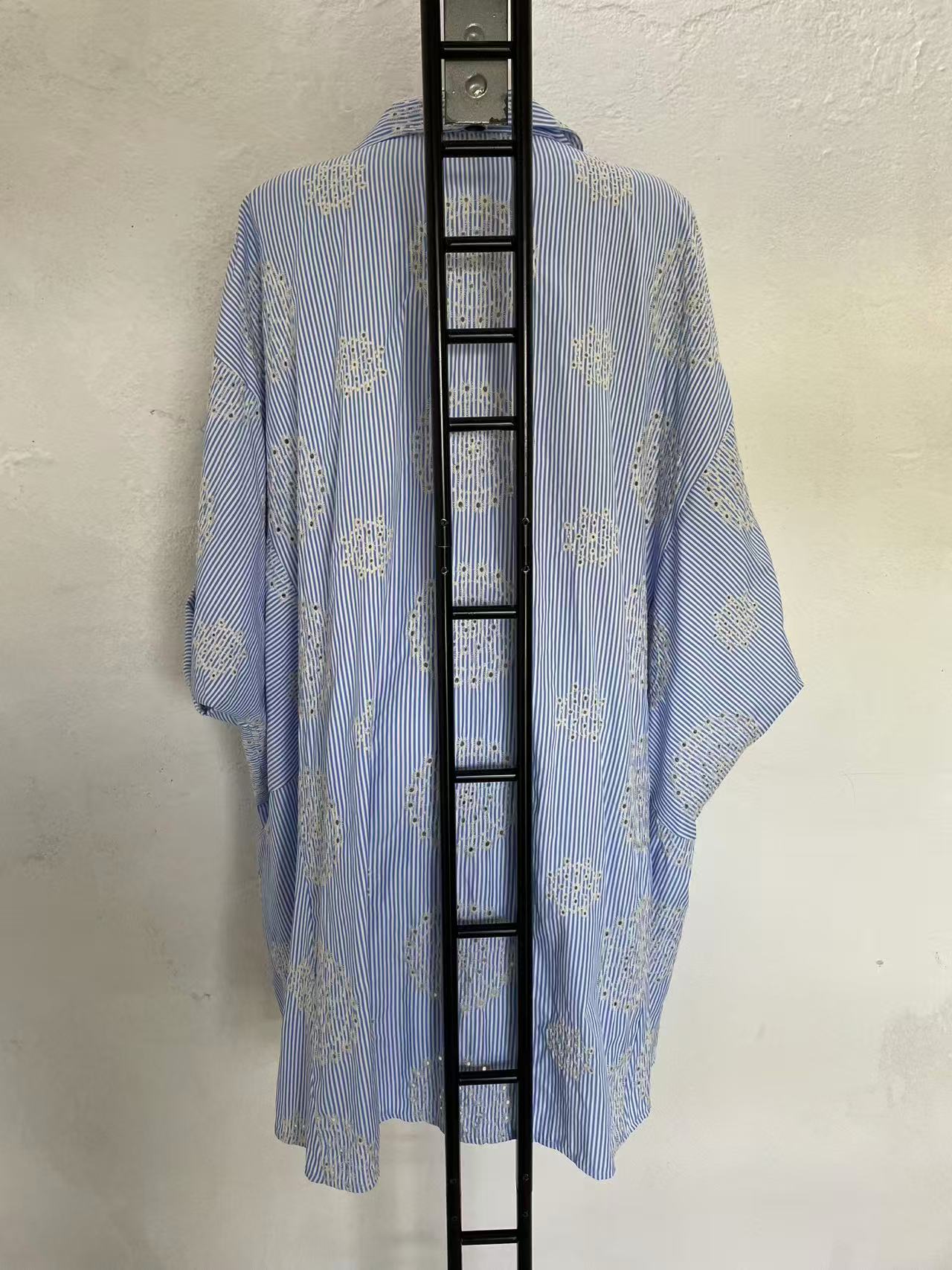 Camicia con ricamo Cod.Fe062 Tg.66+ - taglie_forti