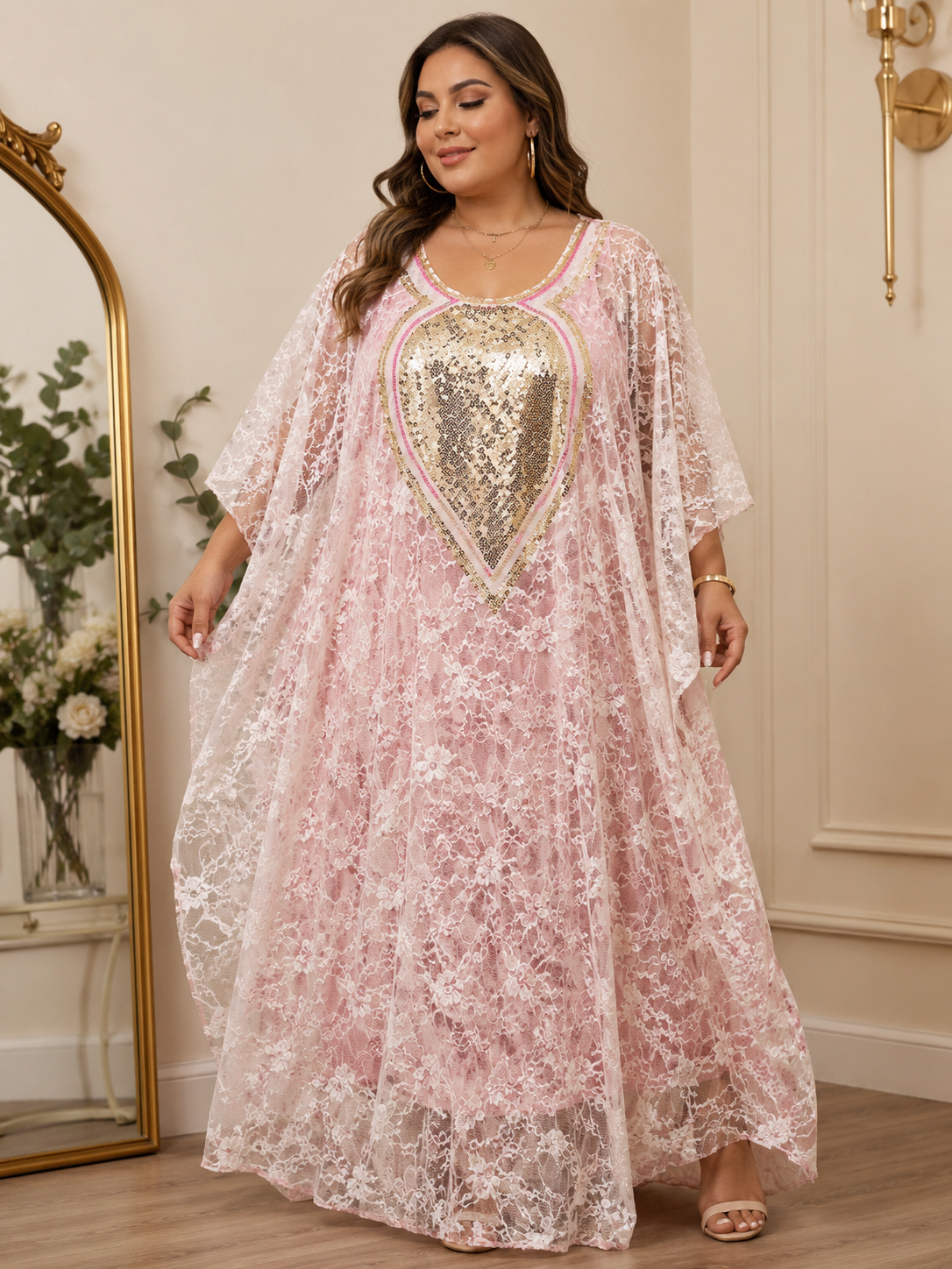 Caftano in pizzo Tg.5XL